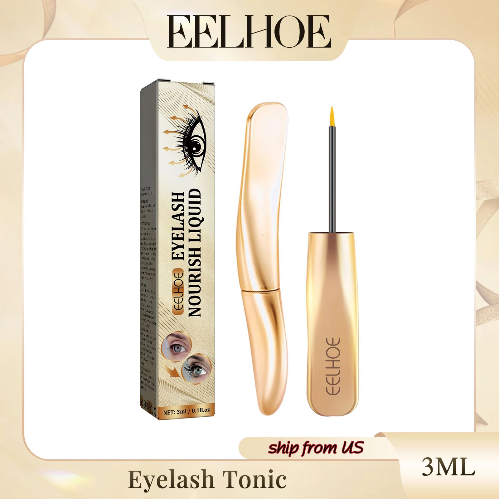 Eelhoe Eyelash Extender Eyelash Black Curl And Thick Repair Eyelashes Natural Long Eyelash Moisture Treatment Mascara