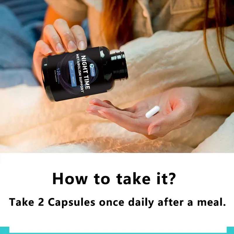 دعم التمثيل الغذائي الليلي ، يحتوي على خلاصة حبوب البن الخضراء وحبوب الكلى البيضاء لتسريع عملية التمثيل الغذائي ، كبسولات