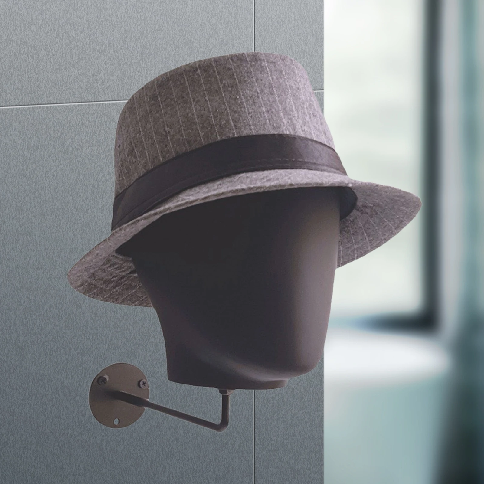 Wall-Mounted Mannequin Head Wig Head Hanging Hats Display Model for Shop Hairpieces And Versatile Rack for Accessories