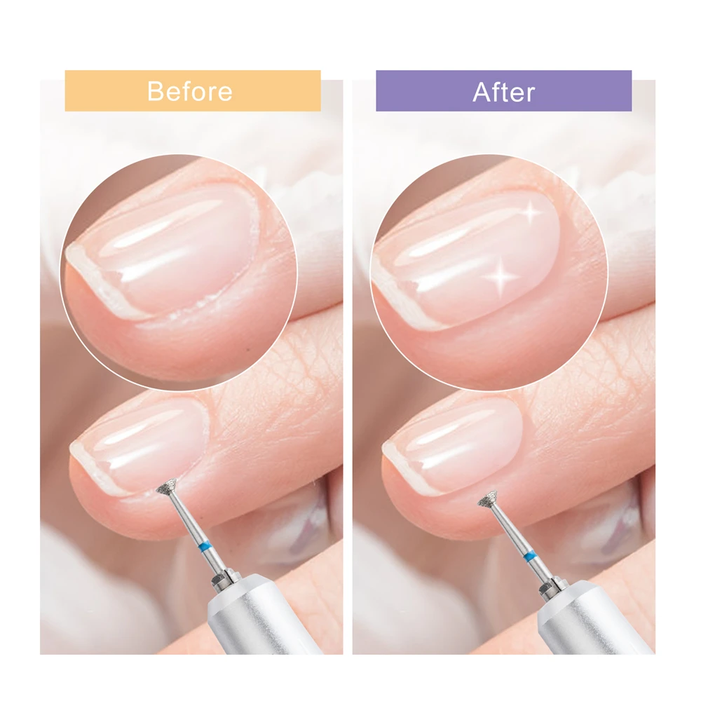 5 pçs/lote diamante prego broca cutícula limpa bit conjunto fresa para manicure cortador elétrico bits acessórios pele morta remover