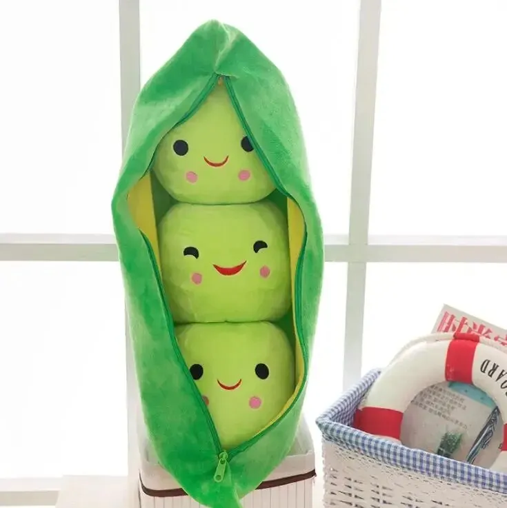 25 ซม.เด็กน่ารักเด็ก Plush Peas Filled โรงงานตุ๊กตาของเล่นเด็ก Kawaii คุณภาพ Pea-รูปหมอนของเล่นเด็กผู้หญิงของขวัญ