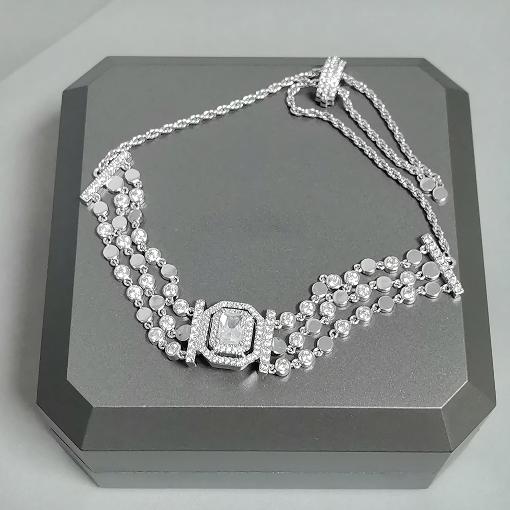 Pulsera de plata 925, joyería de lujo a la moda para mujer, regalo de fiesta de circón para el Día de San Valentín