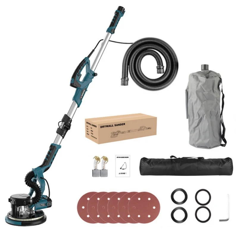 1390 W elektrischer Trockenbauschleifer, Wandschleifmaschine, staubfrei, mit Verlängerungsstange und Vakuumsystem zum Schleifen von Wand- und Decken