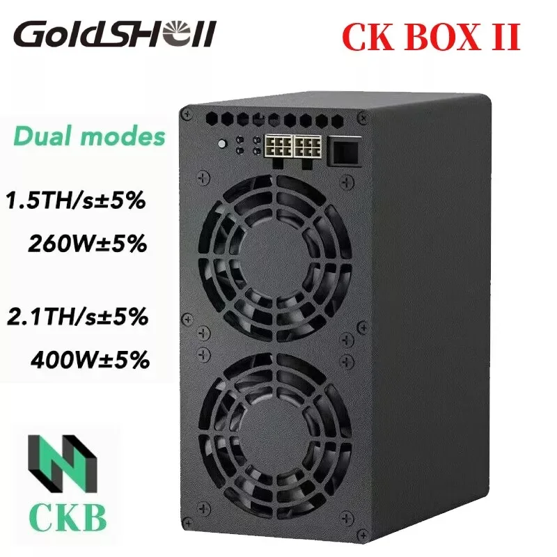 

BEST OFFER Goldshell CK BOX II 2.1Th/s 400W 1.54T/260W Asic Miner CKB