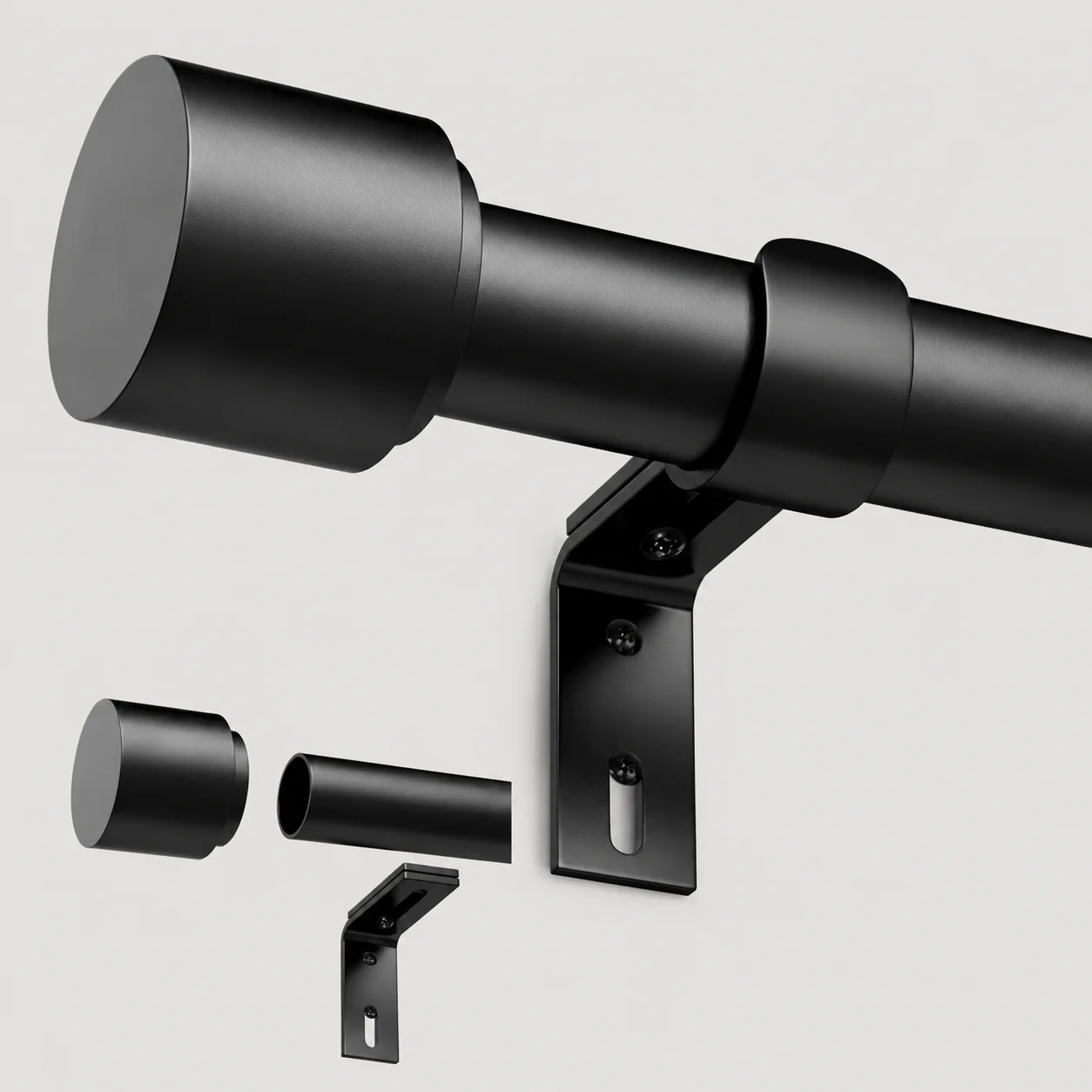 Modern Black Curtain Rod Heavy Duty Metal Drapery Rod with Brackets for Living Room Window Decor Best Choice