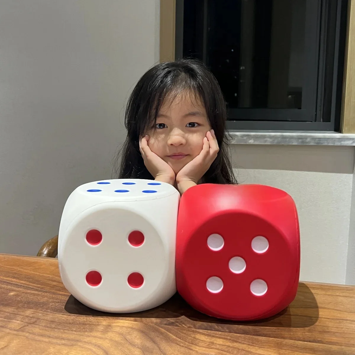 NONE Dés géants en PU de haute qualité, 6 faces, adaptés aux jeux de table et à la décoration de la maison, cadeaux idéaux pour les anniversaires, Noël, 1 pièce 3