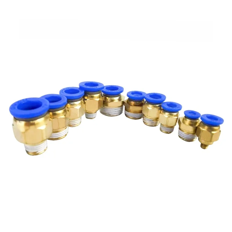 BSPT 1/8'' 1/4'' 3/8'' 1/2'' Męskie-4 6 8 10 12mm Złącza pneumatyczne Męskie proste Złączki One-Touch, PC6-01 — zdjęcie 2