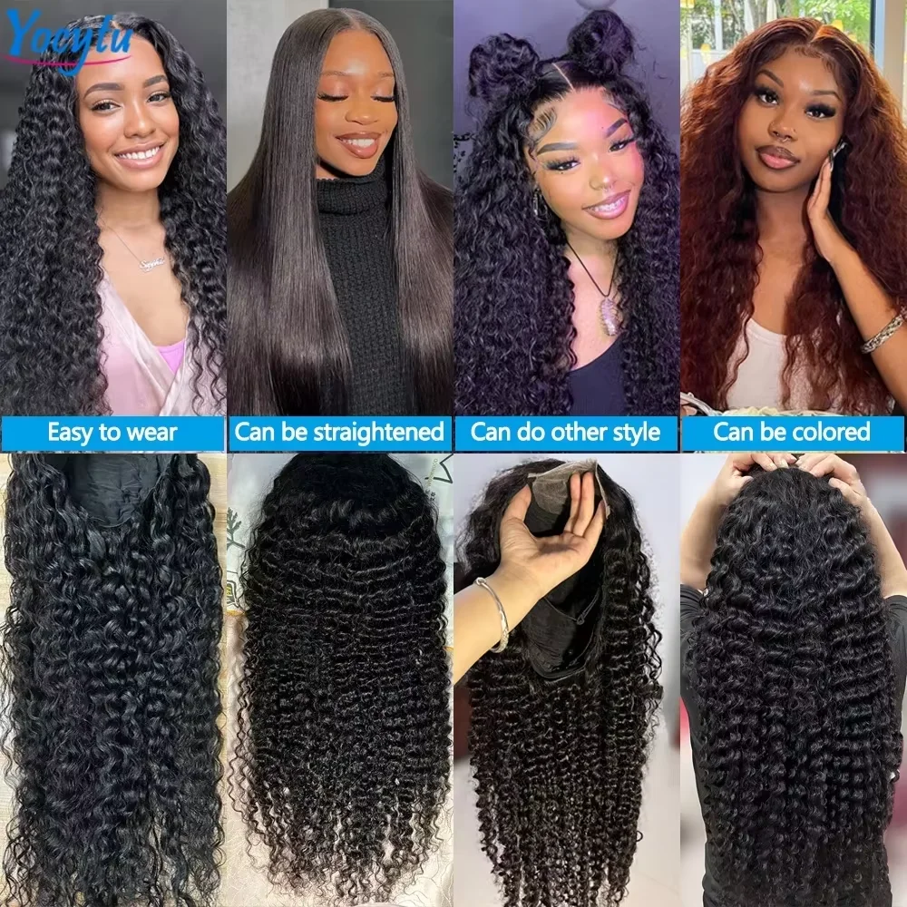 Fotografia 9: YOCYTU Peruca de Cabelo Humano Ondulado 6x4, Pronta para Usar e Sem Cola, 26 28 Polegadas, Densidade 180%, 100% Cabelo Humano