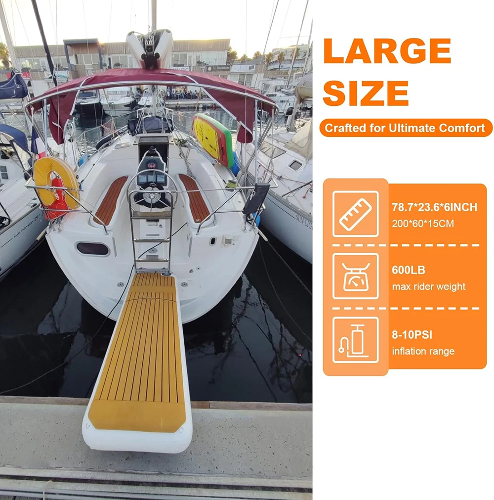 Tragbare aufblasbare Air Dock Wasserplattform Schwimmdock Matte aufblasbare schwimmende Gangway-Plattform für Yacht Boot Pool Strand Ozean