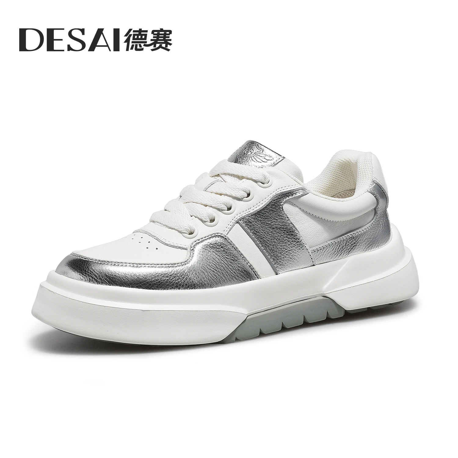 DESAI Full Grain Leather Men Shoes Soft Bottom Casual Sneaker For Men Business Worker Breath 2024 Designer Fashion