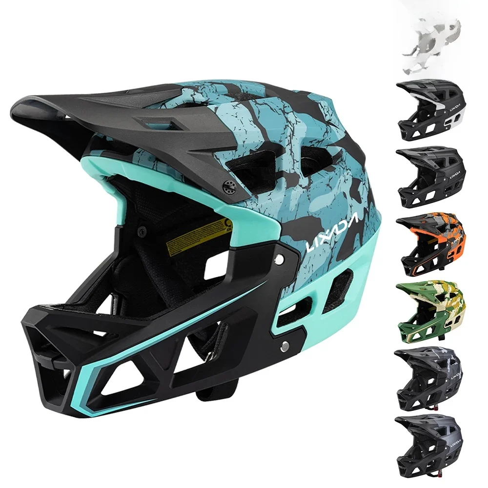 AliExpress NONE Full Face Mountain Bike Helmet Adult Racing Downhill MTB Helmet for Men/Women Adult Mountain Bike Helmet with Visor Over 31 Vent
