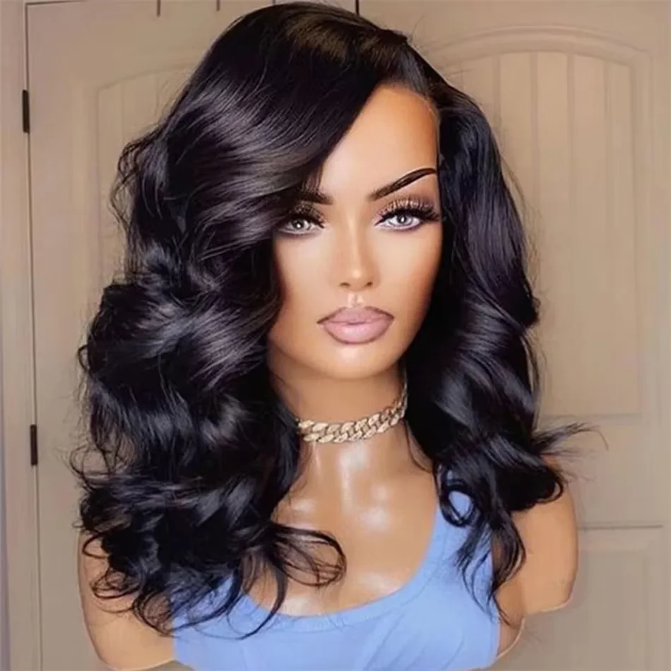 13x4 Body Wave Lace Frontal Bob Wig Brazilian Remy 200% Human Hair Wigs Short Water Wave 13x6 Bob Lace Front Wig For Women