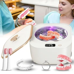 Ultrasonic Cleaner for Dentures 48khz Professional Ultrasound Cleaning Machine for All Dental Retainer Aligner Jewelry Watch