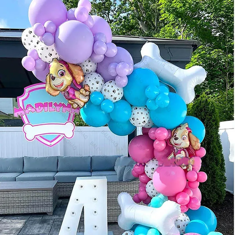 91 stücke Rosa PAW Patrol Party Luftballons Latex Ballon Set Baby Dusche Mädchen Geburtstag Party Dekorationen Kinder Spielzeug Geschenke