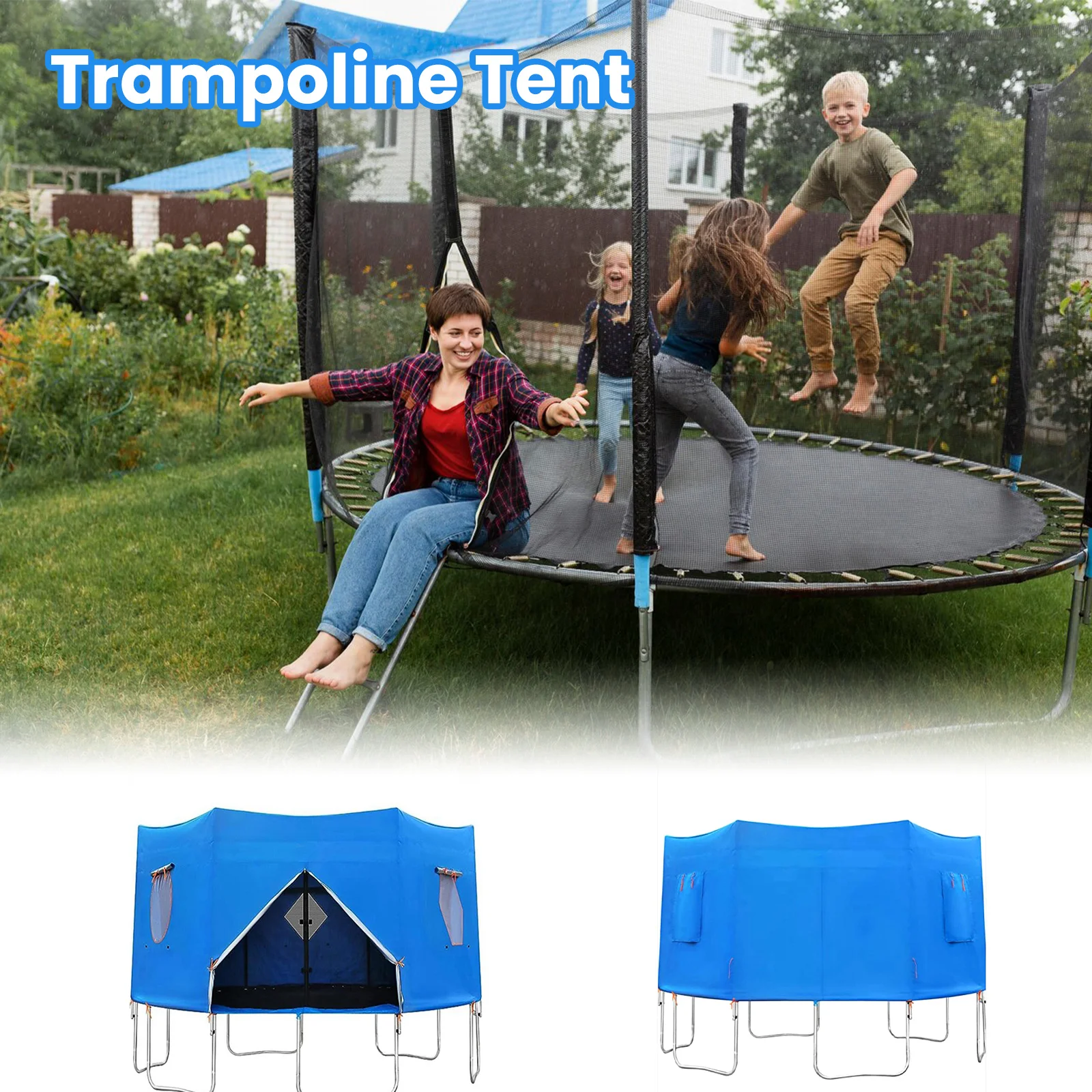 6/8/10/12FT Jumping Trampolines Tent Trampoline Sunshade Sun Protection Round Trampoline Shade Top Cover Trampoline Accessories