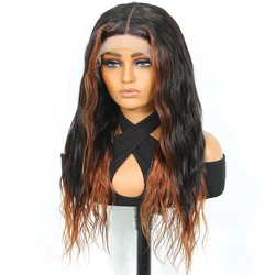 Loose Water Wave T13x6 Part Lace Wigs Human Hair Ombre Real Colored Lace Frontal Closure Wigs For Women With Baby Hair Brazilian