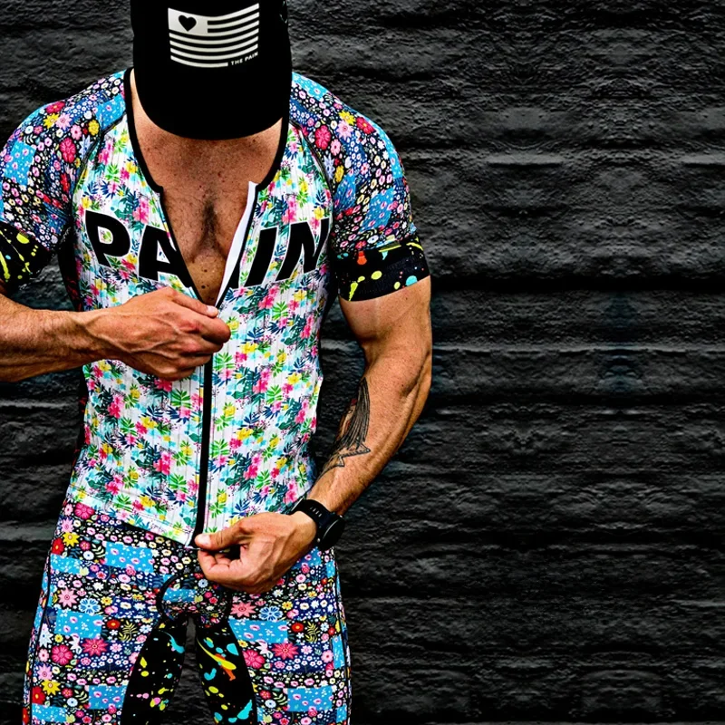 AliExpress NONE Love The Pain Man Cycling Skinsuit Triathlon Outfit Summer Short Bike Cycling Jersey Set MTB Bicycle Clothes Suit Ropa Ciclsimo