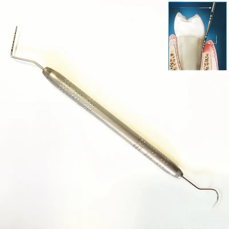 1-częściowa stomatologiczna sonda przyzębia ze stali nierdzewnej ze skalatorem Explorer Instrument Endodontyczny — zdjęcie 2