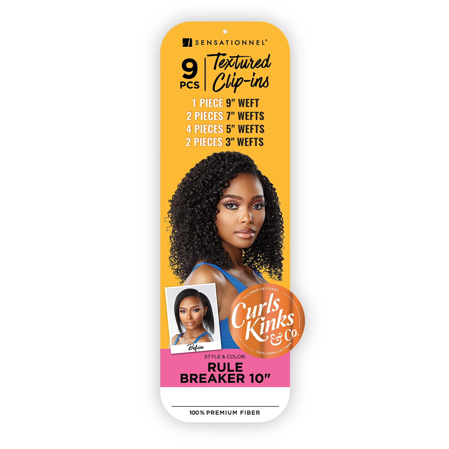 Sensationnel Textured Synthetic Clip-Ins Weave Curls Kinks N Co Rule Breaker 10"(9Pcs)