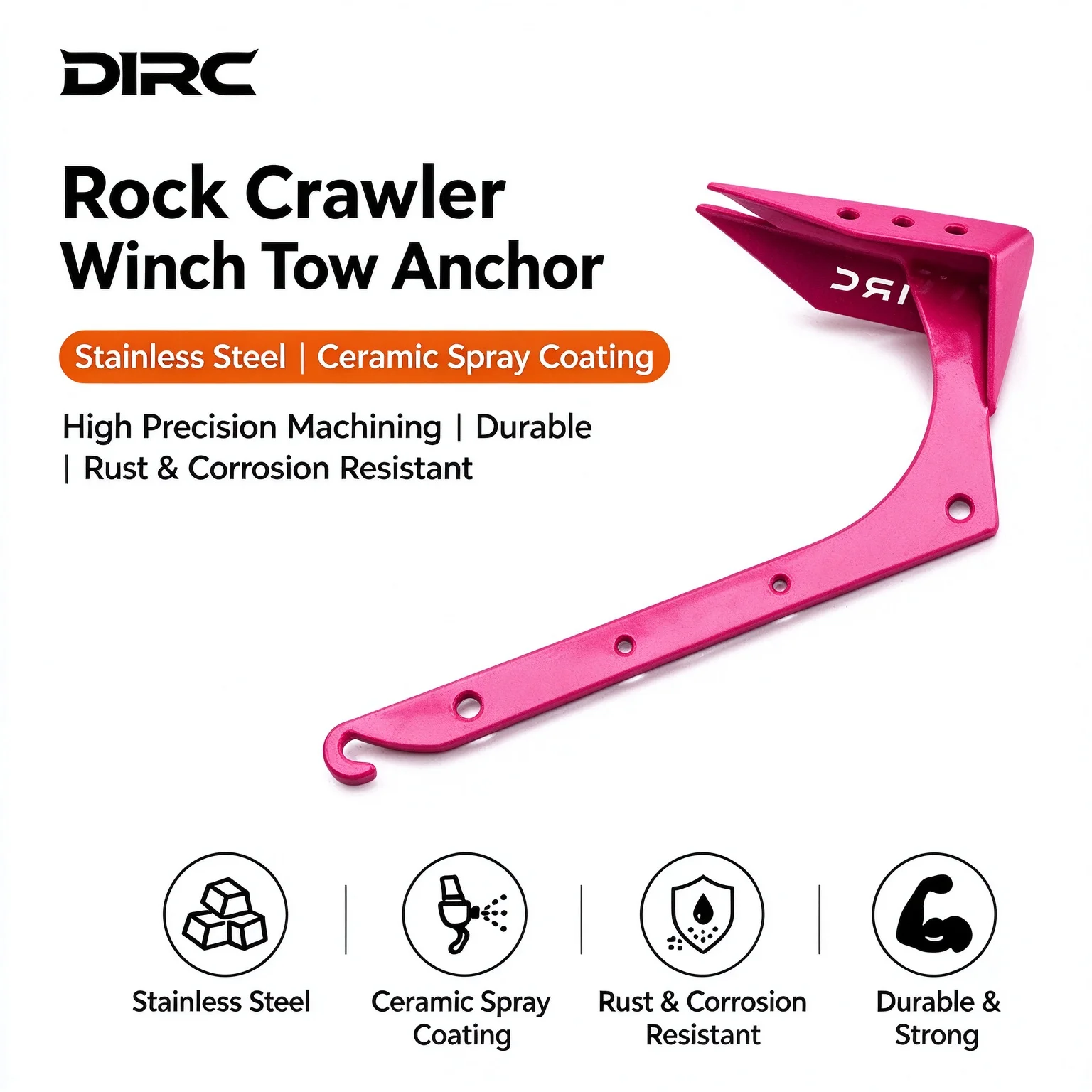 D1RC 1/10 Scale RC Rock Crawler Tie down Anchor Stainless Steel Winch Ground Anchor Decorative Part for Model Vehicles