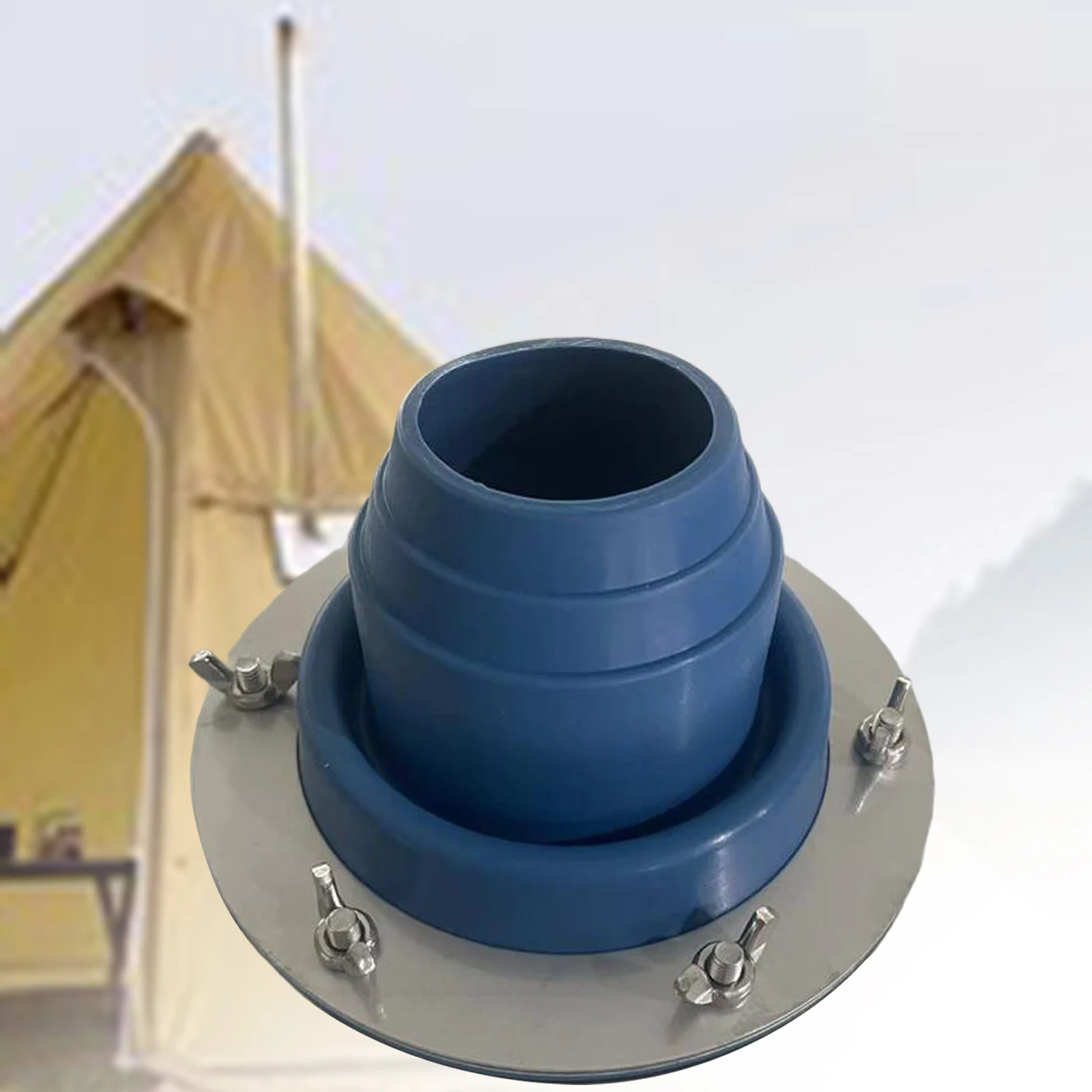 Kit De Pasadera De Silicona Para Estufa De Tienda - Apto Para Tubos De 4.5 A 10 Cm | Resistente Al Calor (280°C) | Ideal Para Carpas, Yurtas, Furgonetas