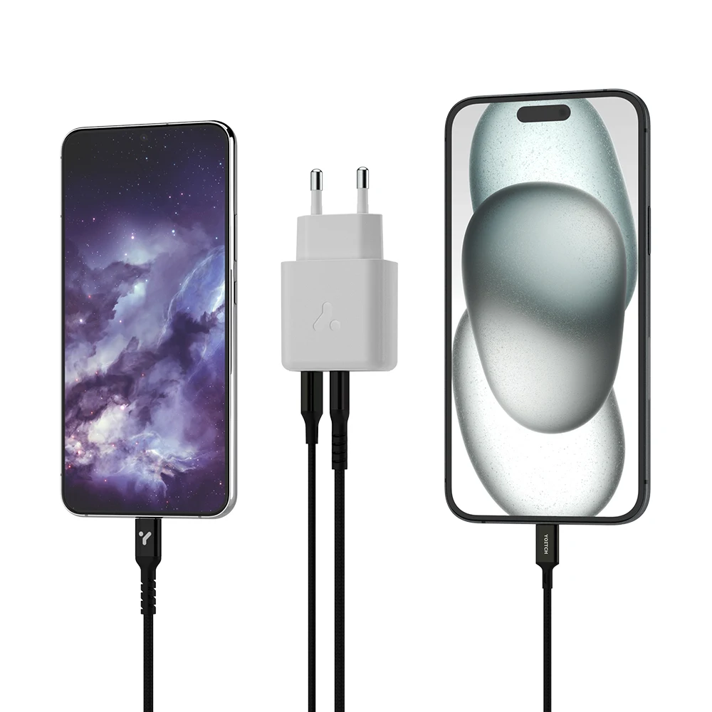 YOICHI KC certified HERA dual PD 25W 20W for iPhone Galaxy fast charger cable set C type A type YOITCH