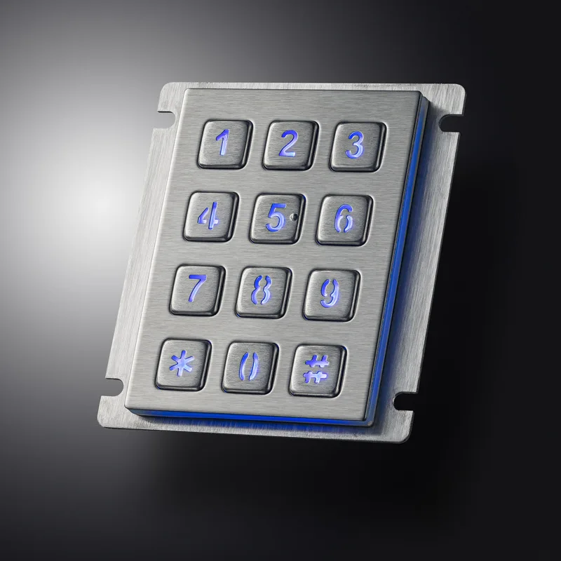 Mocowanie panelu 3x4 Matrix złącze USB zewnętrzna IP65 wodoodporna metalowa klawiatura podświetlana numerycznie