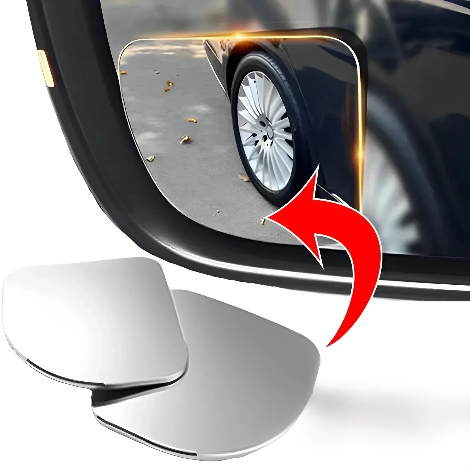 2 pièces miroir de voiture grand Angle miroirs d'angle mort de voiture 360 ° Rétroviseurs auxiliaires réglables HD, petit miroir rond sans cadre