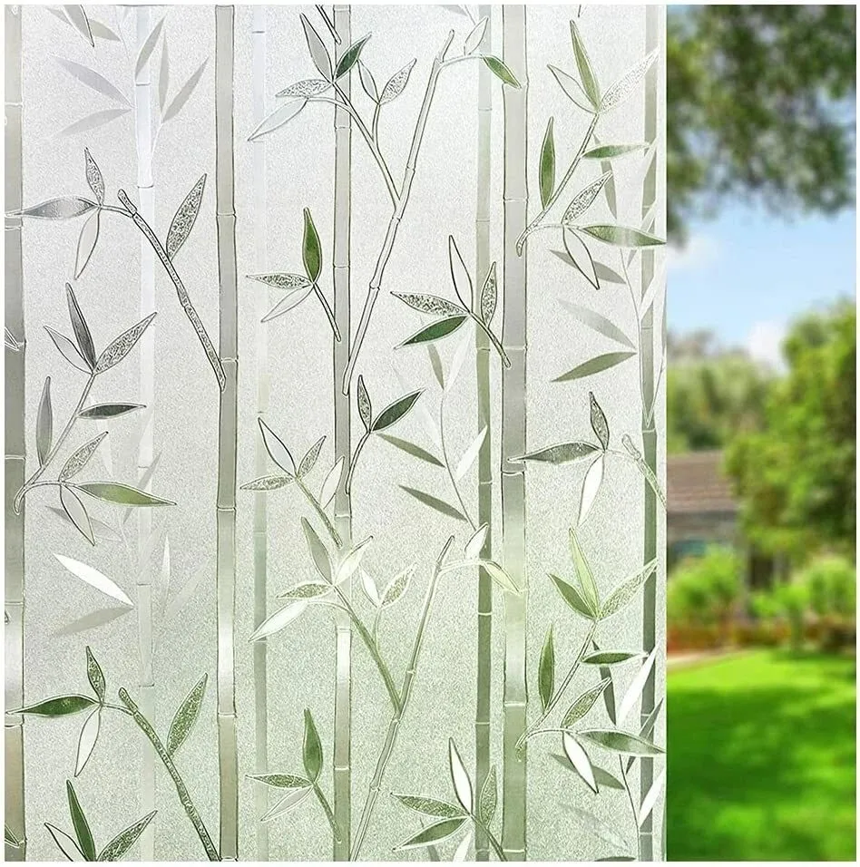 Statische Fensterfolie ohne Kleber, wiederverwendbare Sichtschutzfolie aus PVC, UV‑Schutz, kein Kleberrückstand, für Fenster Türen Vitrinen Glas, Heim‑ und Bürodekoration, verschiedene Größen