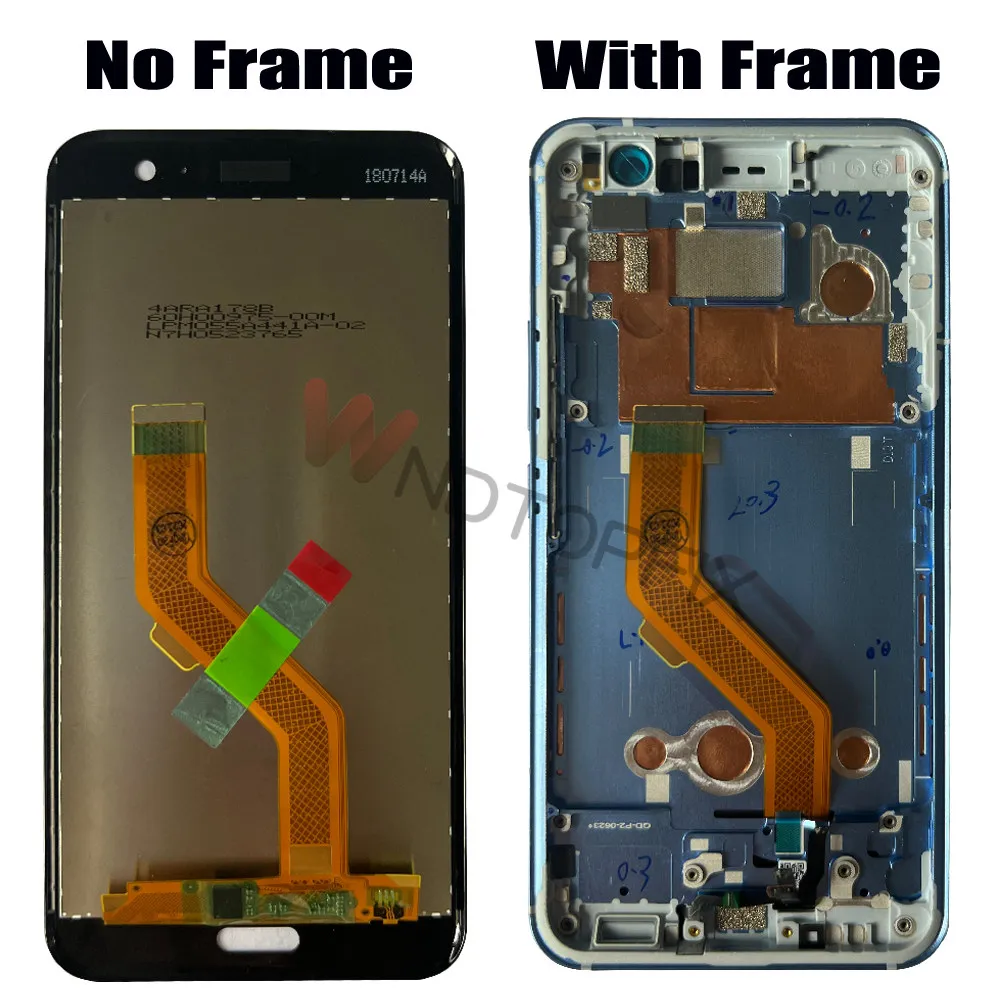 Tested For HTC U11 LCD Display Touch Screen Digitizer Assembly Replacement Part With Frame For HTC U11 U-3w U-1w U-3u LCD Screen