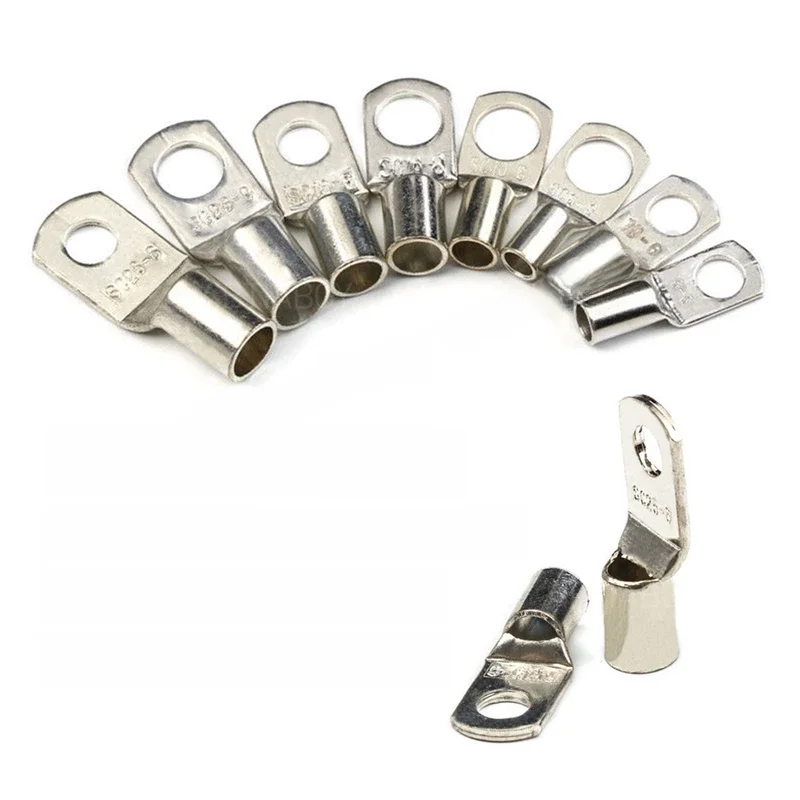 Borne de nez de fil de Type SC, 10/25/50 pièces, SC6 SC10 SC16 SC25, bloc de batterie en cuivre nu, cosses, trou 6mm 8mm 10mm, connecteur de câble à sertir