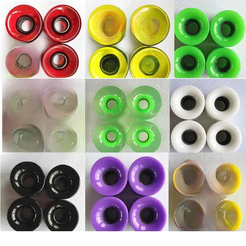 4 sztuki 78A 60*45mm lampa błyskowa LED Longboard koło DanceBoard przezroczyste koło do deskorolki PU podwójny Rocker migające koło — zdjęcie 2