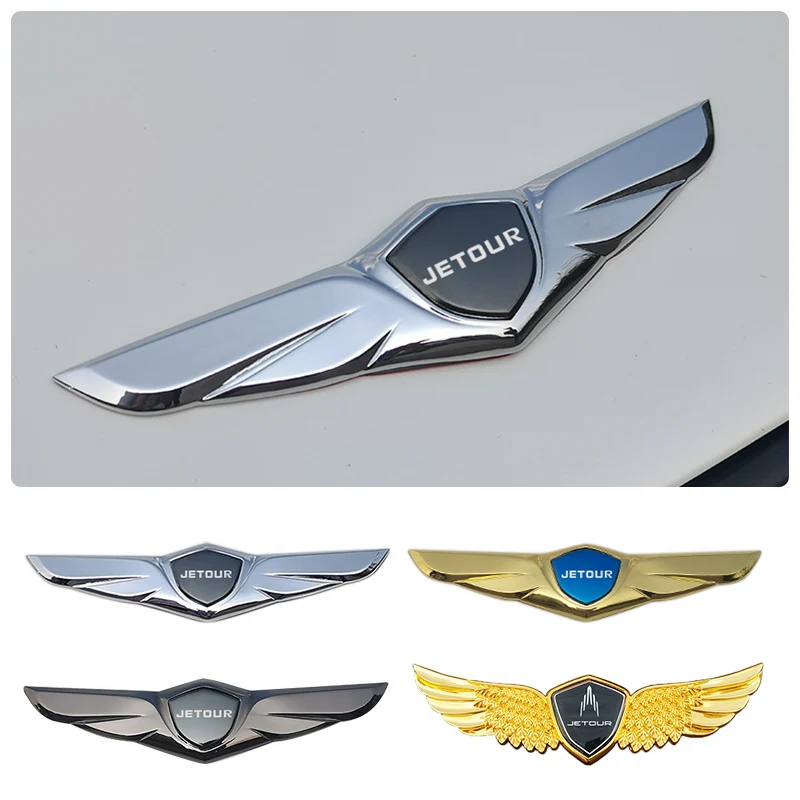 

car hood sticker gold wing emblem 3d metal sticker For Chery Jetour X70 X70 SM X90 X95 DASHING i- DM T2 T3 Car stickers decorate