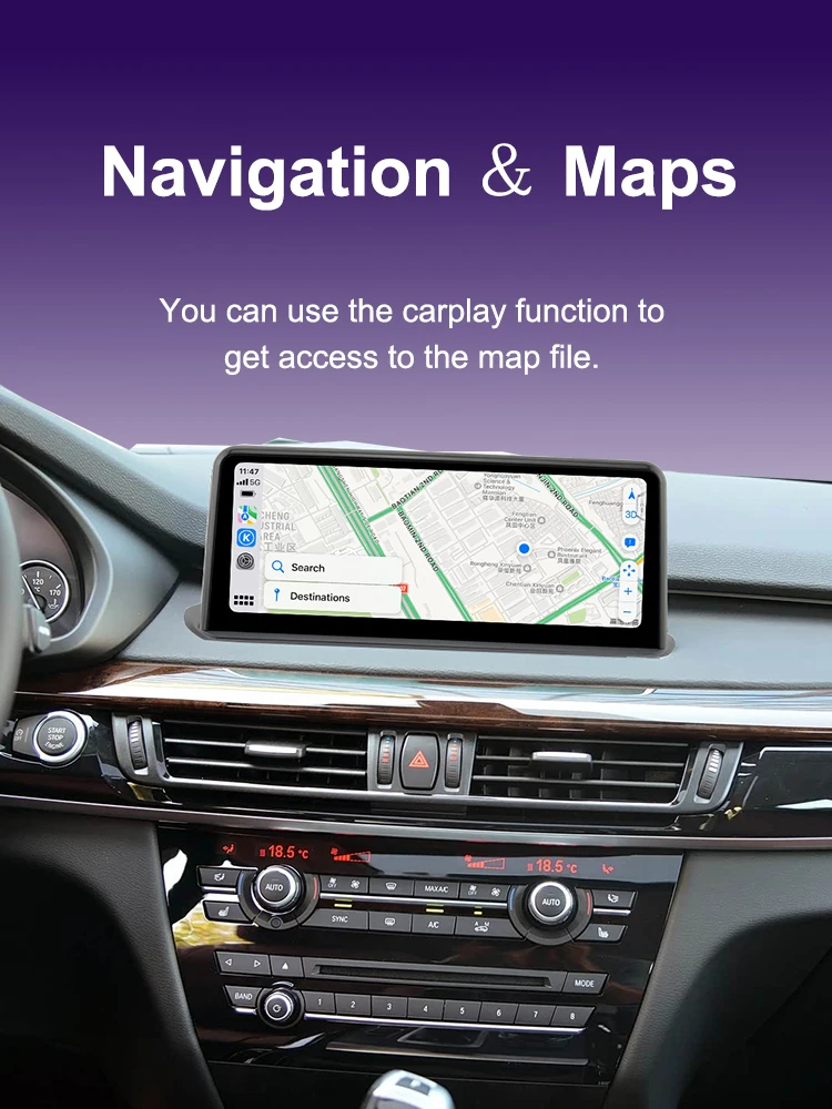 AUTOTOP 10,25 Zoll Linux Carplay Multimedia-Touchscreen Wireless/Android Auto/Youtube für BMW X5 F15 X6 F16 2014-2017 NBT-System – Detail 8