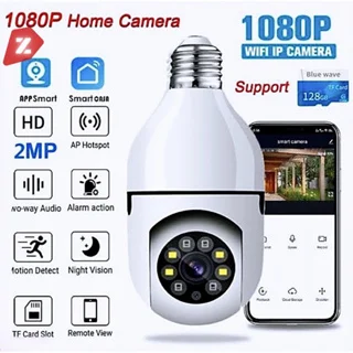 Câmera IP WiFi com Vídeo Full HD, Lâmpada De Ângulo De 360 Graus, Câmera Binocular, PTZ, Full HD