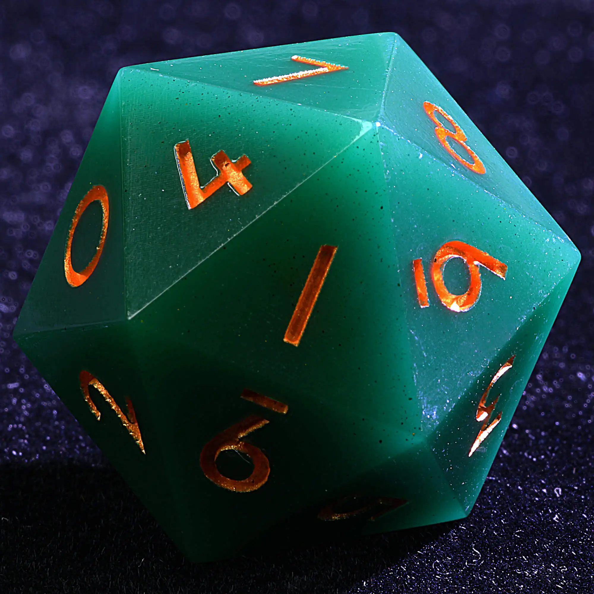 3 Polyhedral Resin 20 Sided D10 and 6 Sided D3 Set Draw Steel Dice Dark Green