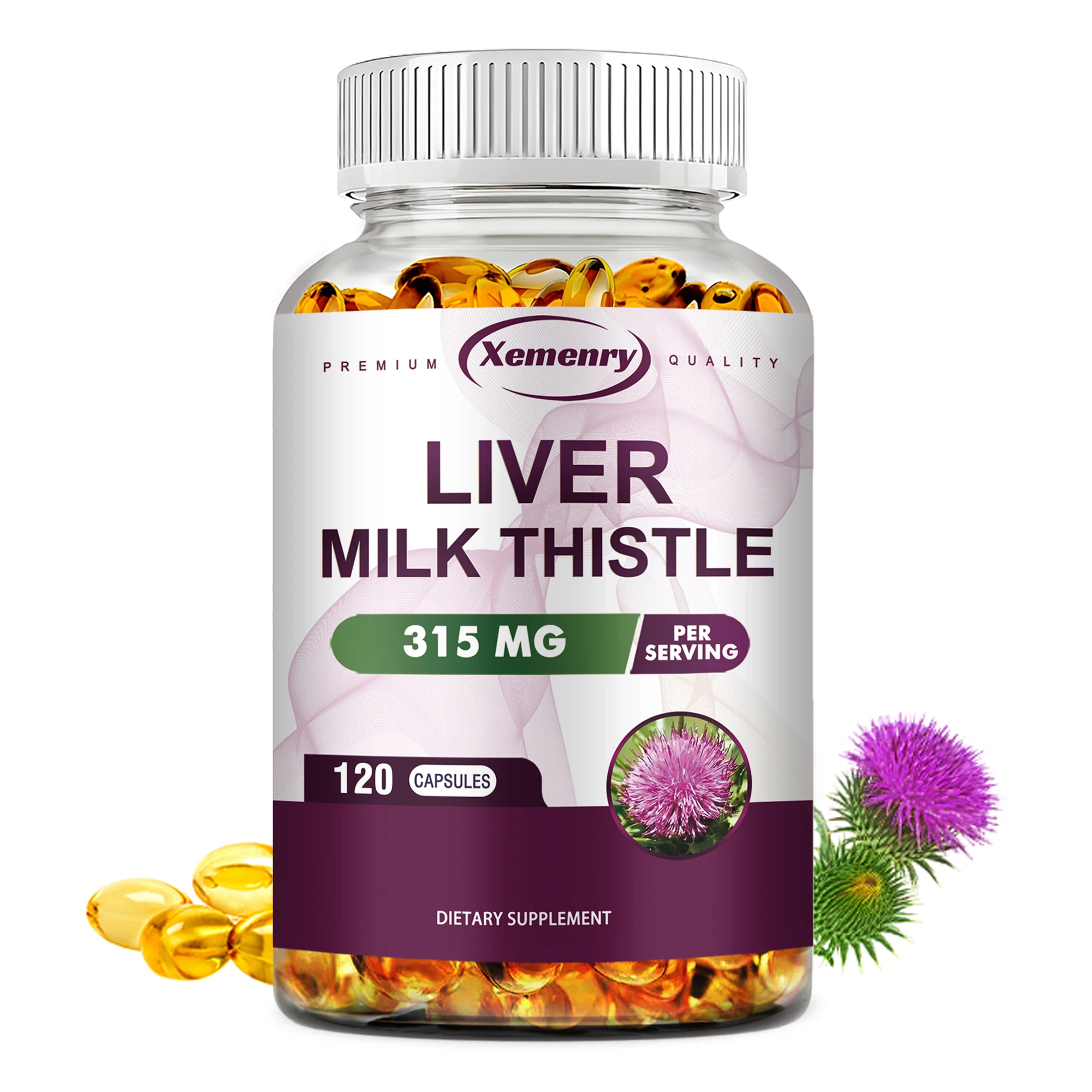 Milk Thistle Liver Capsules - Maintains Liver Health and Promotes Digestive Health, Helping To Detoxify The Liver - 120 Capsules