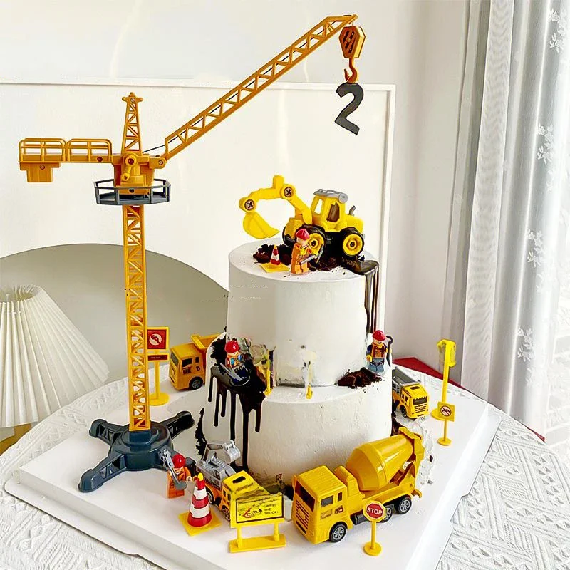 Pelle voiture grue tracteur anniversaire gĂąteau Topper Construction fĂȘte dĂ©cor garçon enfant bĂ©bĂ© douche 1er anniversaire fĂȘte gĂąteau cuisson Kit