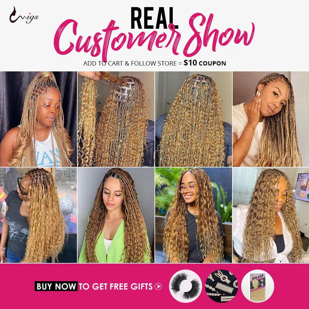 Uwigs-Cabelo De Trança, Loira De Mel, Massa Para Trança, Onda Profunda Brasileira, Sem Trama, Cabelo Humano, Extensões Remy Coloridas, 27