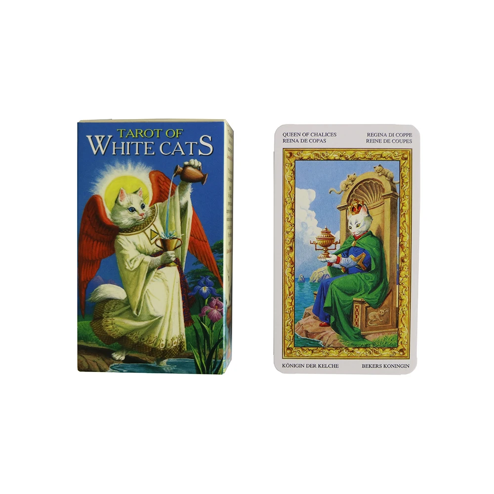 Tarot of White Cats.(English and Spanish Edition)tarot Cards for Beginners. Tarot Cards in Spanish.78 Card Deck