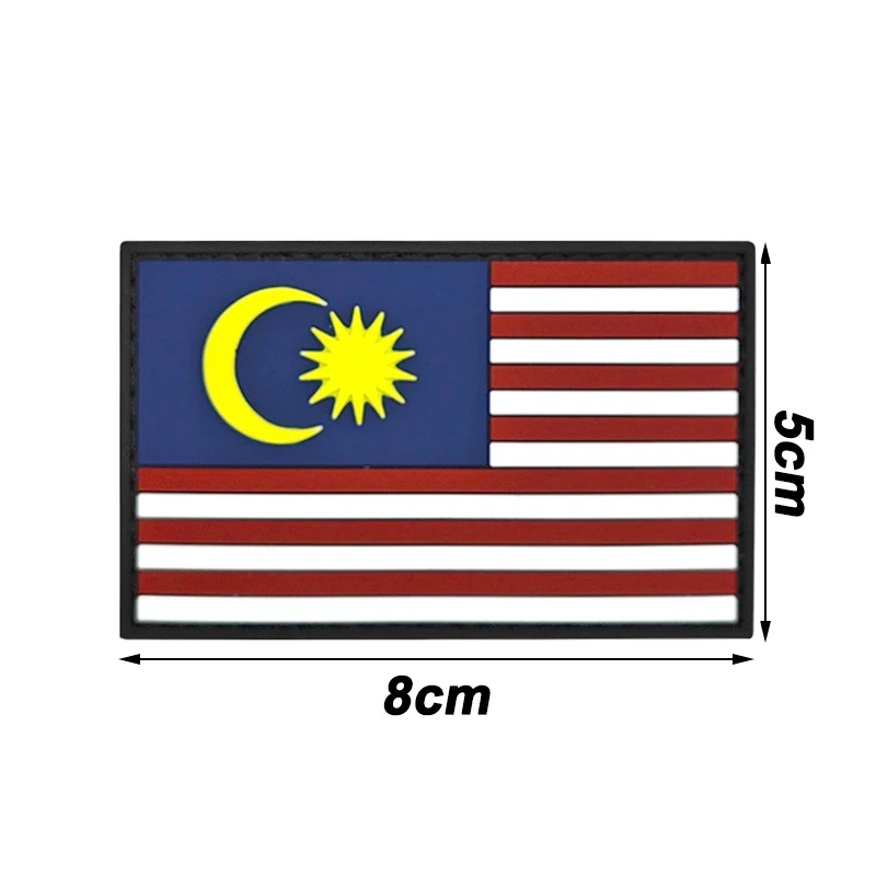 Malaysia Flag PVC Armband Rubber Patch Clothing Personality Accessories