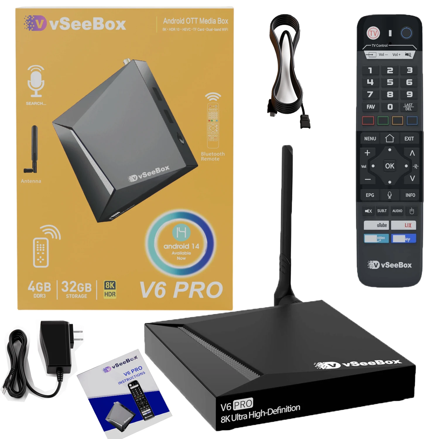 VSeeV6 Pro 4K Smart Android TV Box