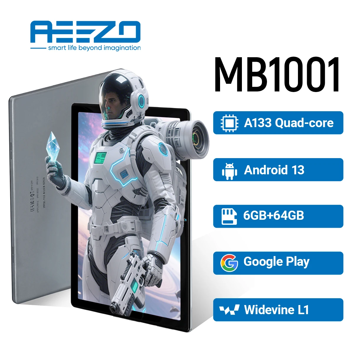

AEEZO Android 13 Планшет 10 дюймов 1280x800 IPS HD Дисплей Четырехъядерный аккумулятор 5000 мАч 6 ГБ ОЗУ 64 ГБ 128 ГБ Расширение 2 МП + 5 МП Двойная камера
