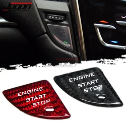 For Cadillac ATS ATS-L 2014 2015 2016 2017 2018 2019 Car Engine Start Stop Button Cover Carbon Fiber Accessories Sticker