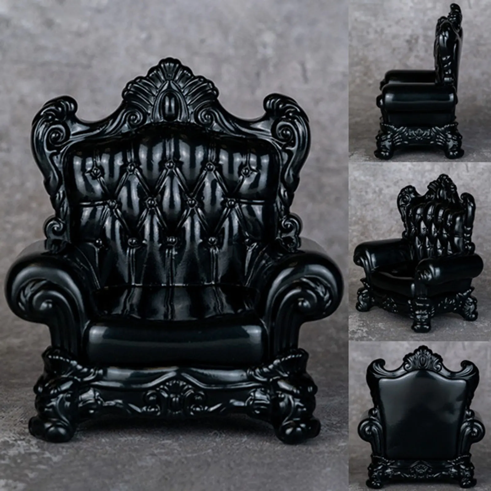 1:12 Dollhouse Sofa Model, Miniature Living Room Furniture Pretend Play Mini Sofa Chair with Armchair for Railway Station