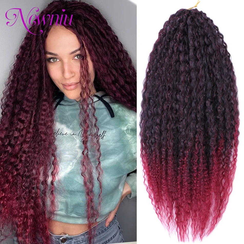 Afro Yaki Kinky Curly Crochet Braids Synthetic Afro Curls Yaki Kinky Curly Hair Extensions for Black Women Crochet Braiding Hair