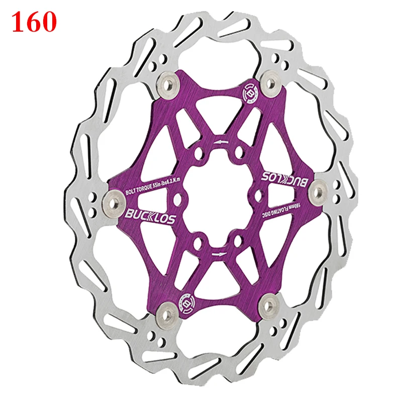 2PC BUCKLOS Fiets Schijfrem 160/180/203 Fiets Drijvende Rotors Rvs Mountainbike Remrotor Mtb rotoren Deel 1PC
