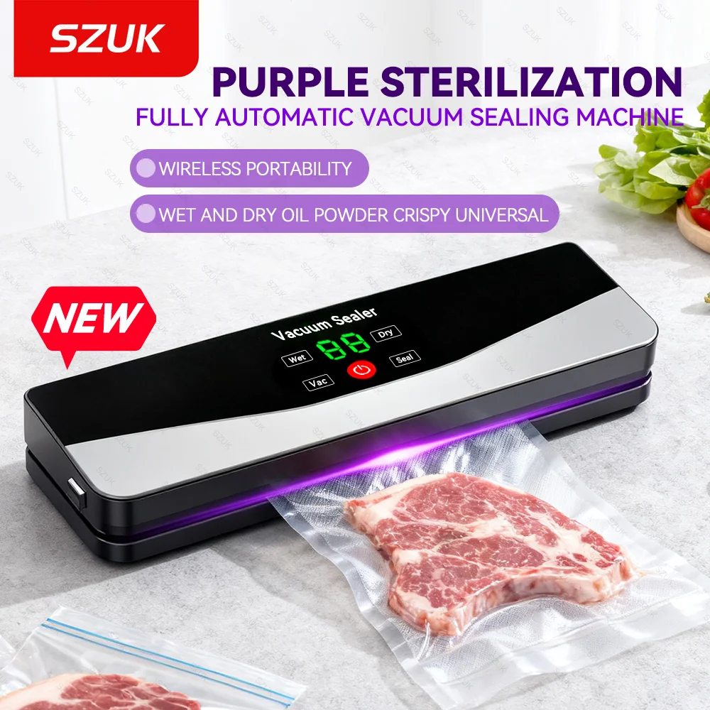 

SZUK Electric Food Vacuum Sealer Dry Wet Food Packaging Seal Built in Cutter Kitchen Food Storage Seal Vacuum Packaging machine