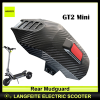Rear Mudguard Carbon-Fiber-Pattern for LANGFEITE GT2 MINI C5 Electric Scooter Fender Wheel Cover Tyre Wing Mud Guard Accessories