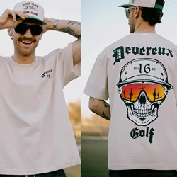 2024 Summer Shocker Skull Golf T Shirt Men Cotton Women Vintage Short Sleeve Kids Brand Tee Shirt Tops Clothes Hip Hop Rock Band